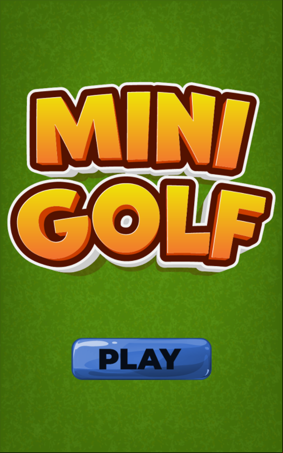 Mini Golf Game Welcome Screen Screenshot.
