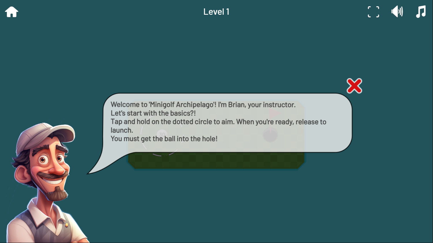 Minigolf Archipelago Game How to Play Screen Screenshot.
