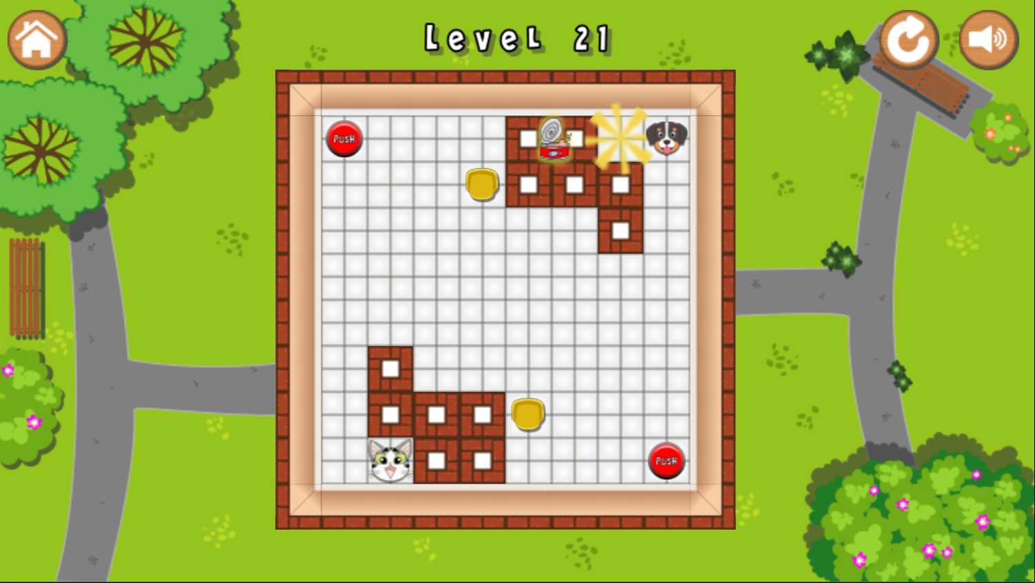 Molly The Cat Game Level With Moving Food Screenshot.