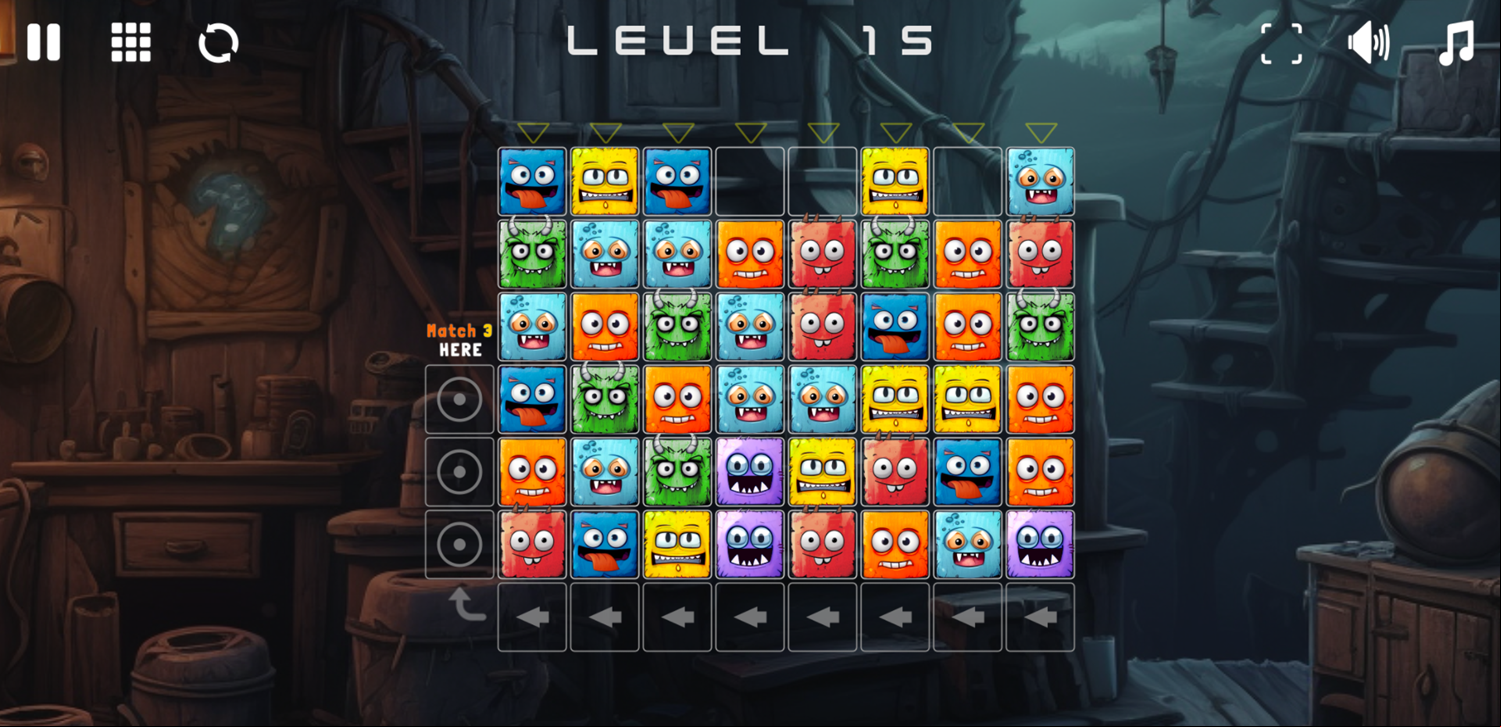 Monster Match Mania Game Screenshot.