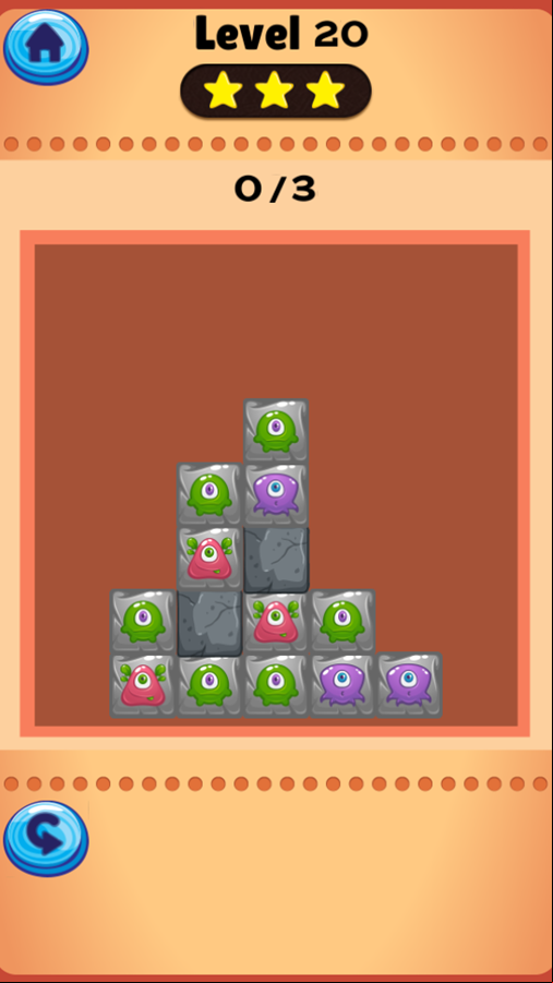Monster Ruin Game Level Progress Screenshot.