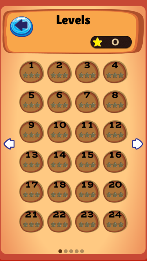 Monster Ruin Game Level Select Screenshot.