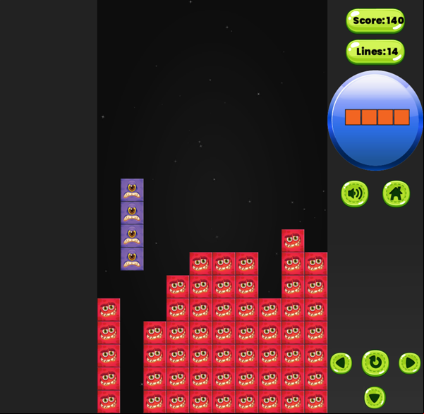Monster Tetrix Game Play Screenshot.