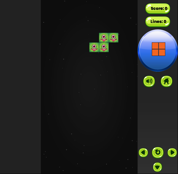 Monster Tetrix Game Start Screenshot.