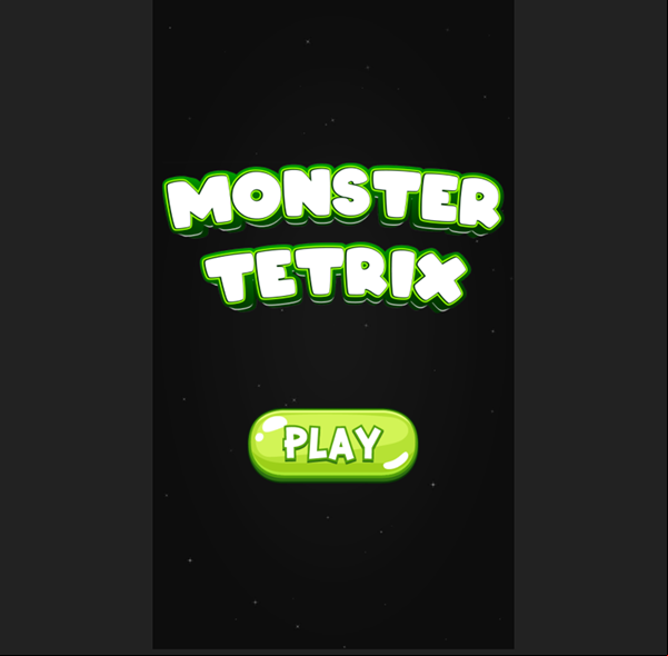 Monster Tetrix Game Welcome Screen Screenshot.