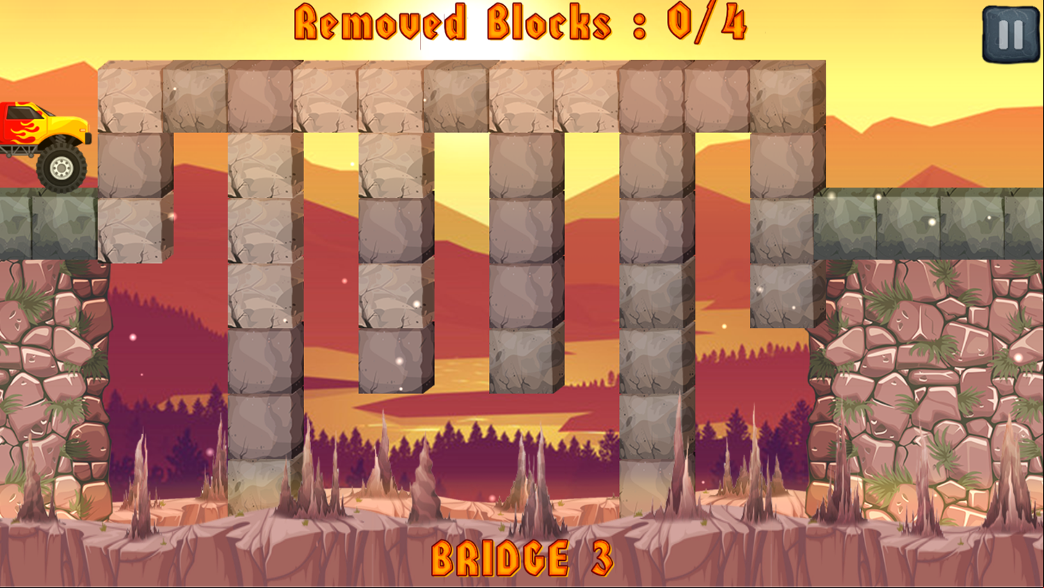 Monster Truck Puzzle Mania Game Level Progress Screenshot.