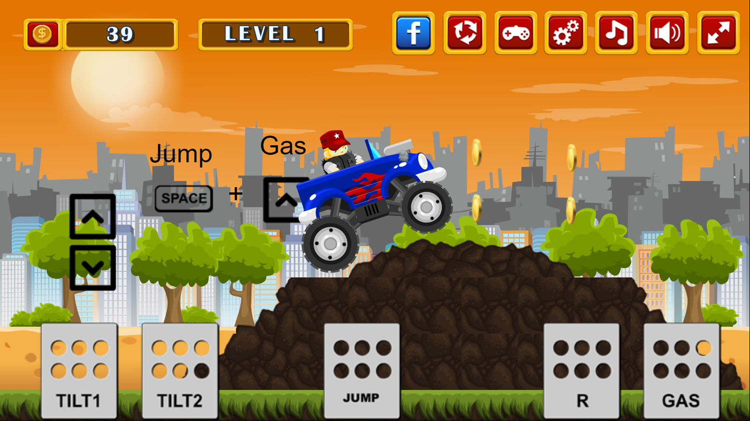 Monster Truck Rider Game Progress Screenshot.