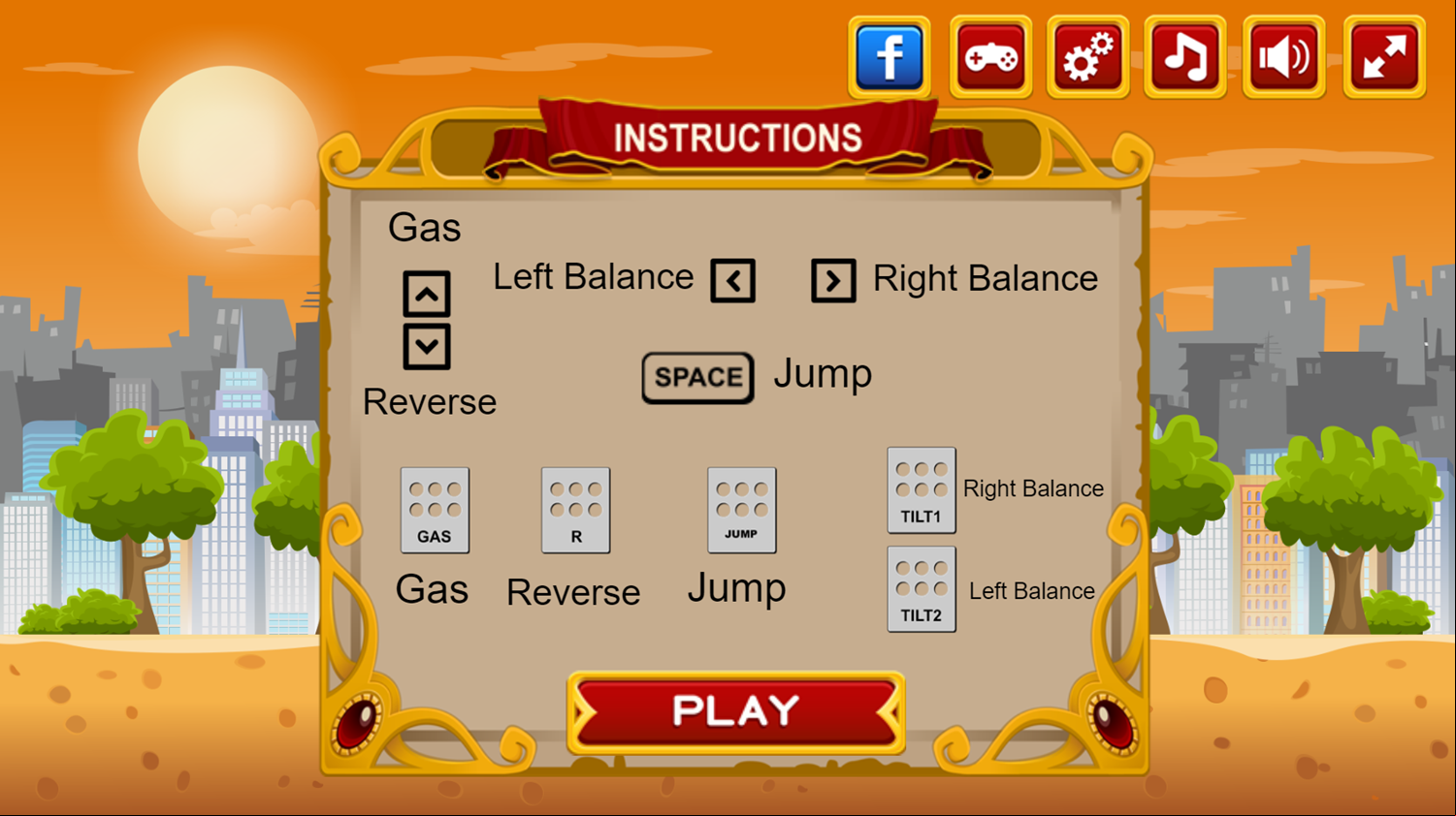 Monster Truck Rider Game Instructions Screenshot.