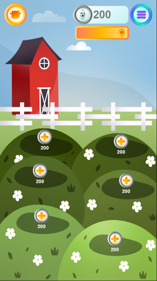 Moo Clicker Game Screenshot.