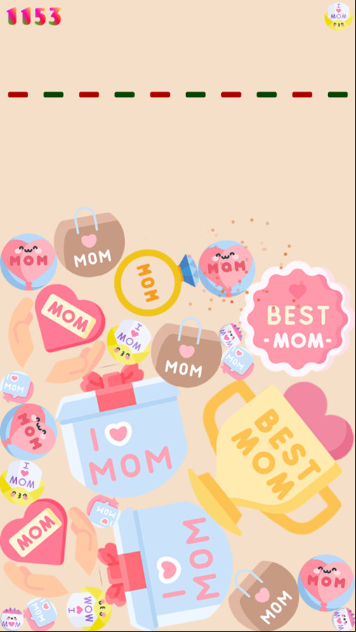 Mother's Day Suika Game Challenge Screenshot.
