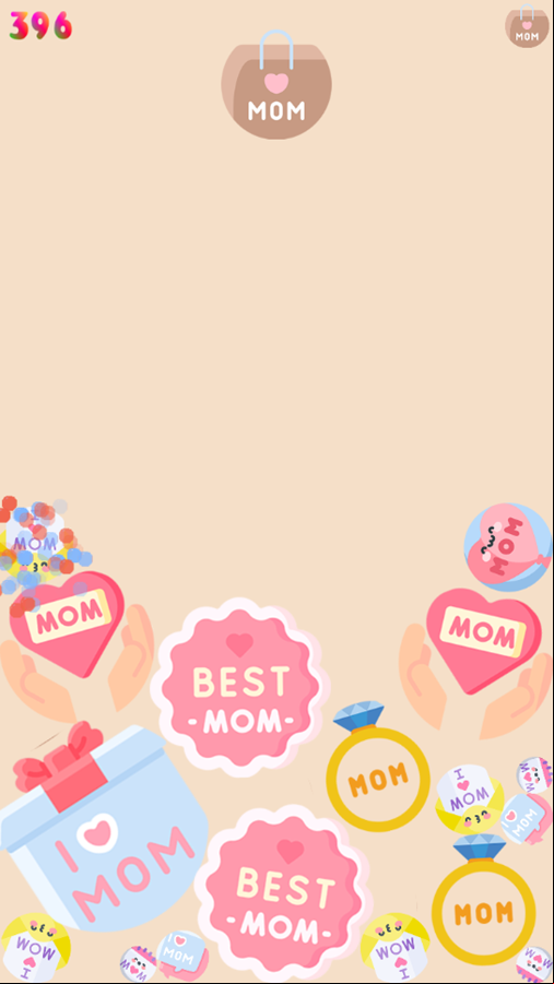 Mother's Day Suika Game Progress Screenshot.