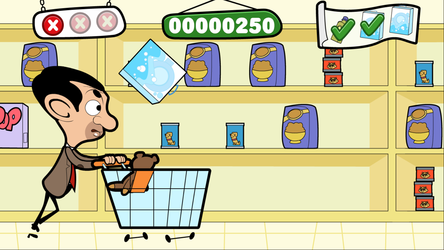 Mr Bean Bean in Panic Game Play Screenshot.