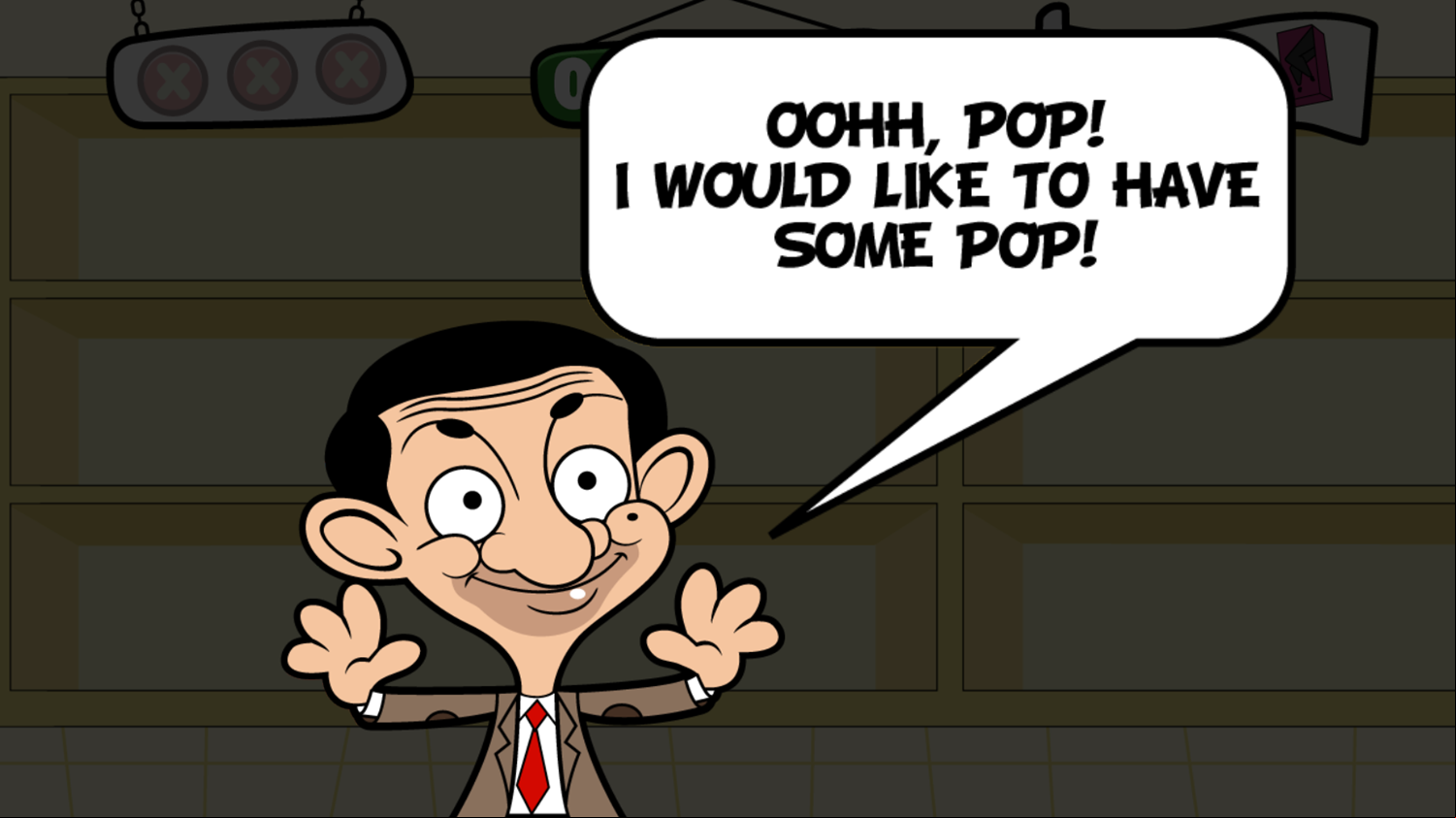 Mr Bean Bean in Panic Game Intro Screenshot.
