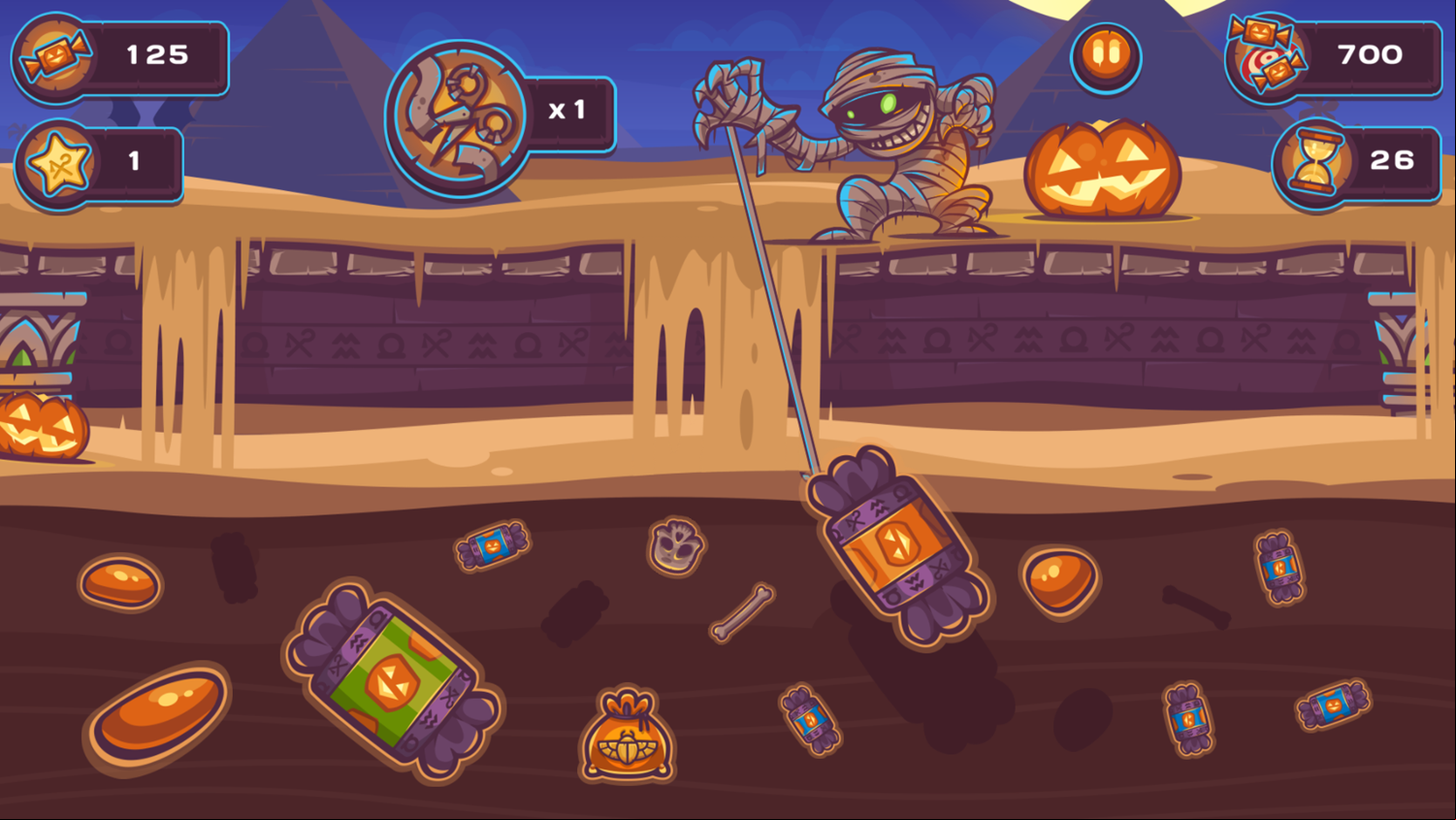 Mummy Candies Game Level Play Screenshot.