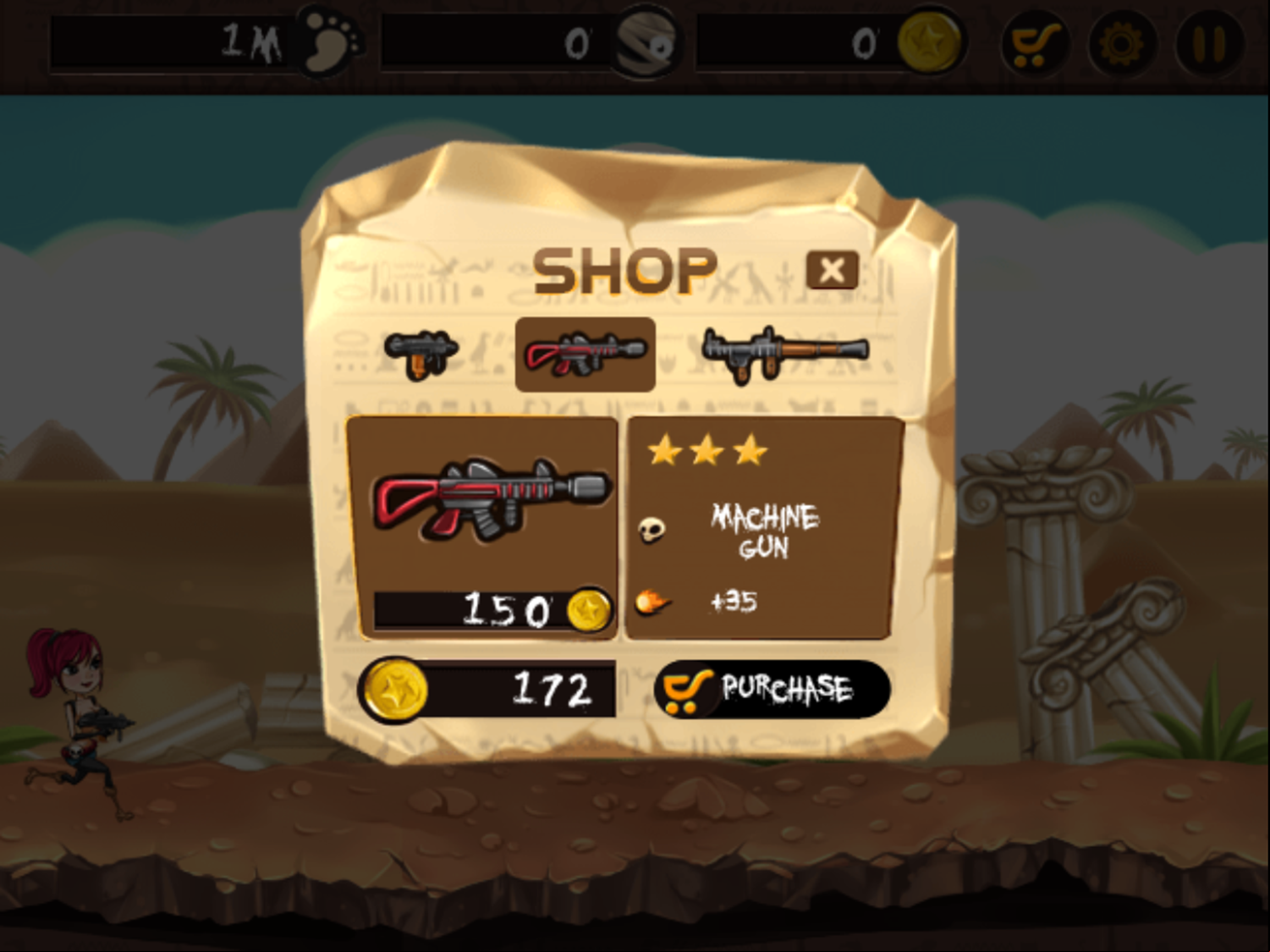 Mummy Hunter Game Shop Screen Screenshot.