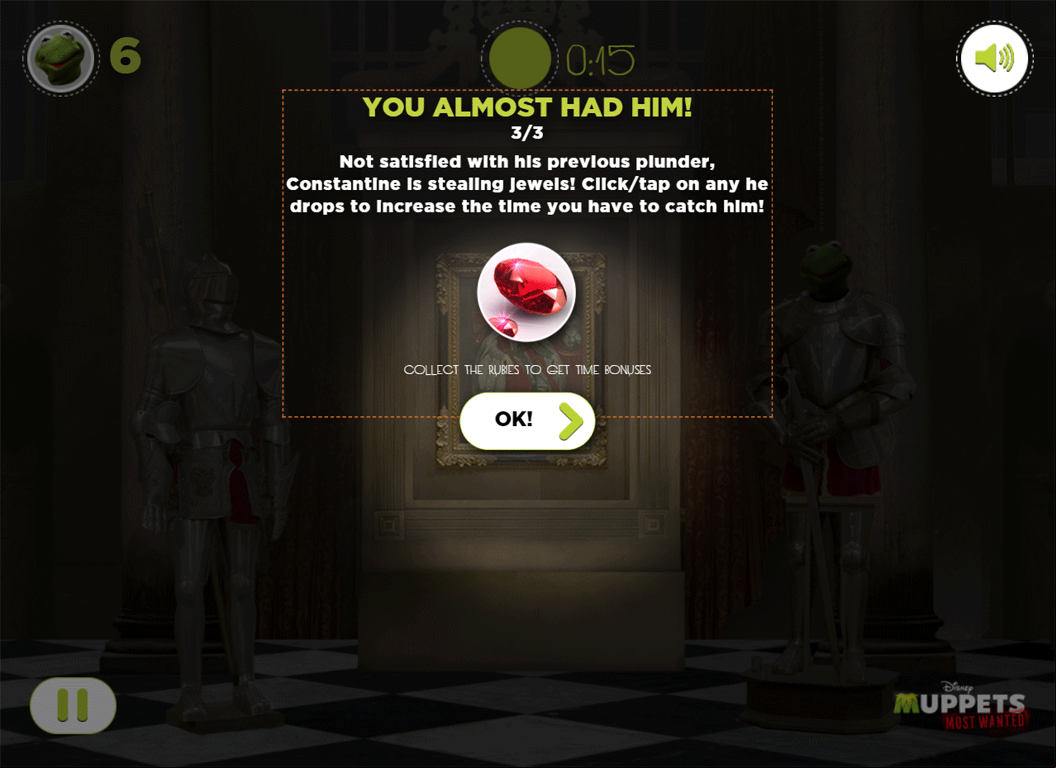 Muppets Most Wanted Catch Constantine Game Play Tips Screenshot.