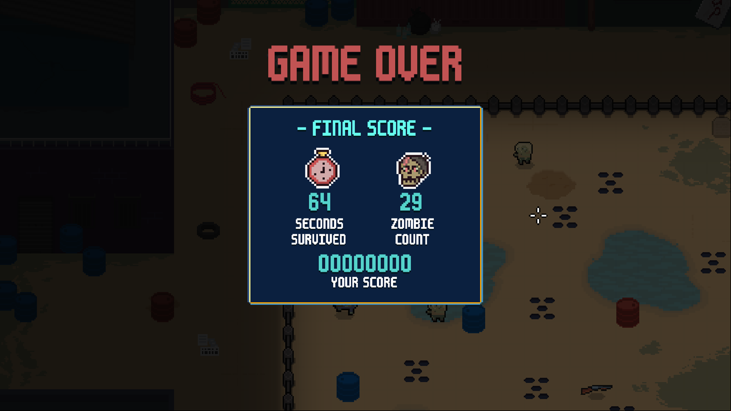 Mutant Mayhem Game Over Screenshot.