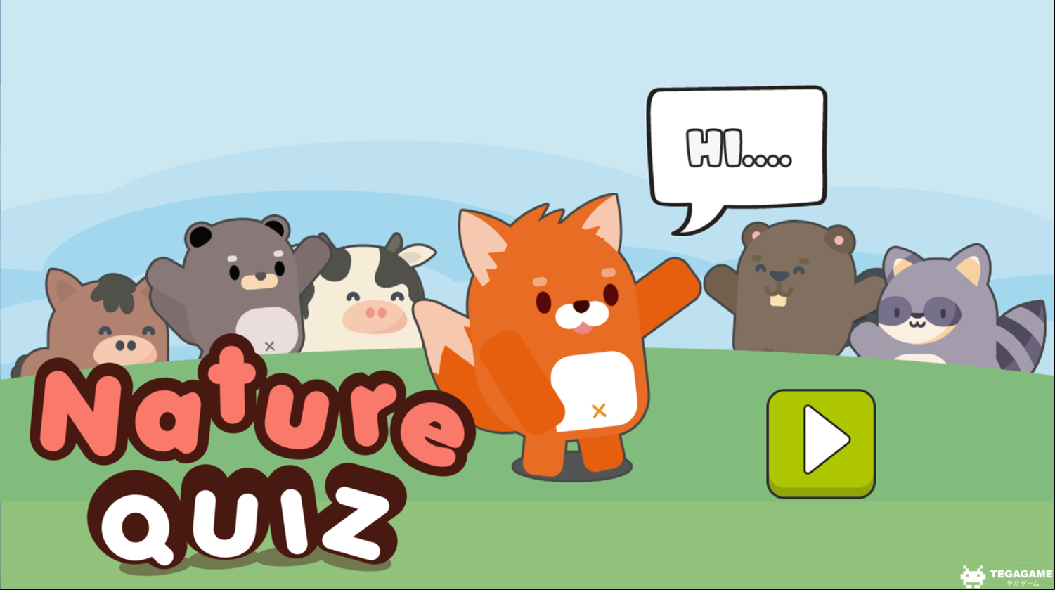 Nature Quiz Game Welcome Screen Screenshot.