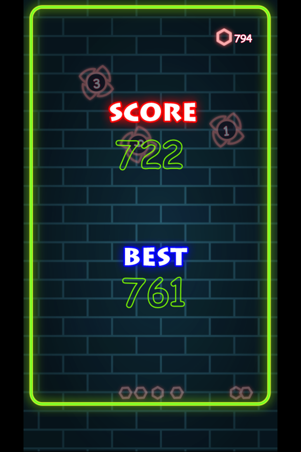 Neon Cannon High Score Screen Screenshot.