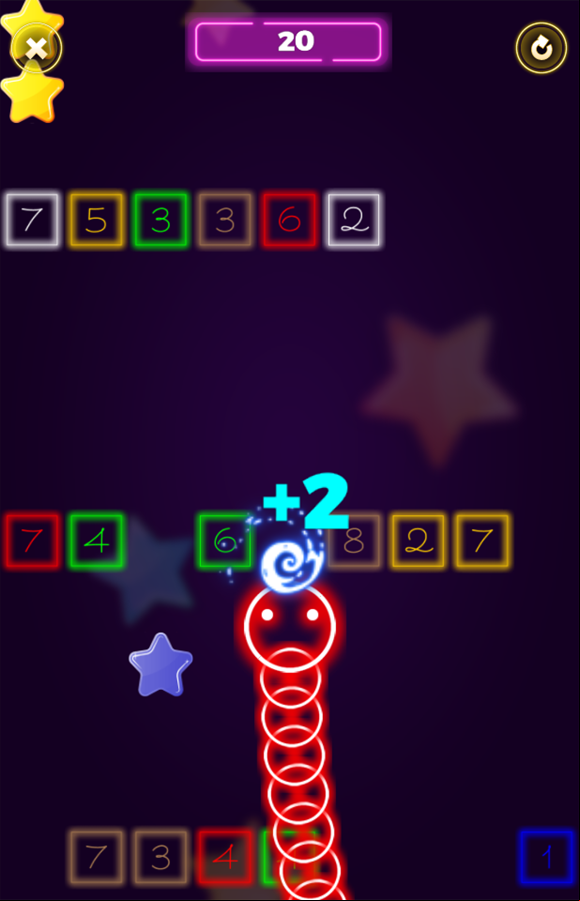 Neon Snake vs Block Game Play Screenshot.