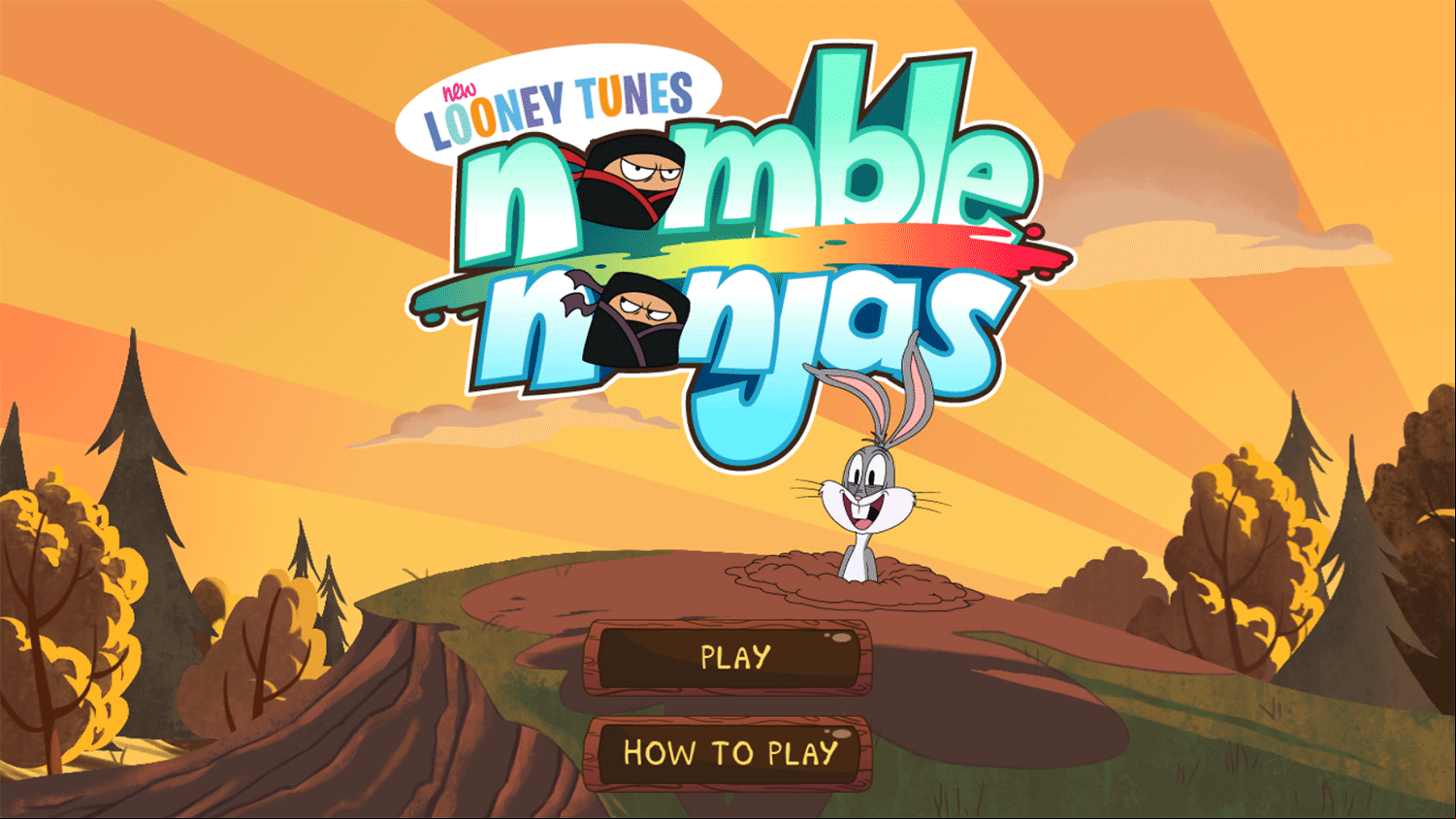 New Looney Tunes Nimble Ninjas Game Welcome Screen Screenshot.