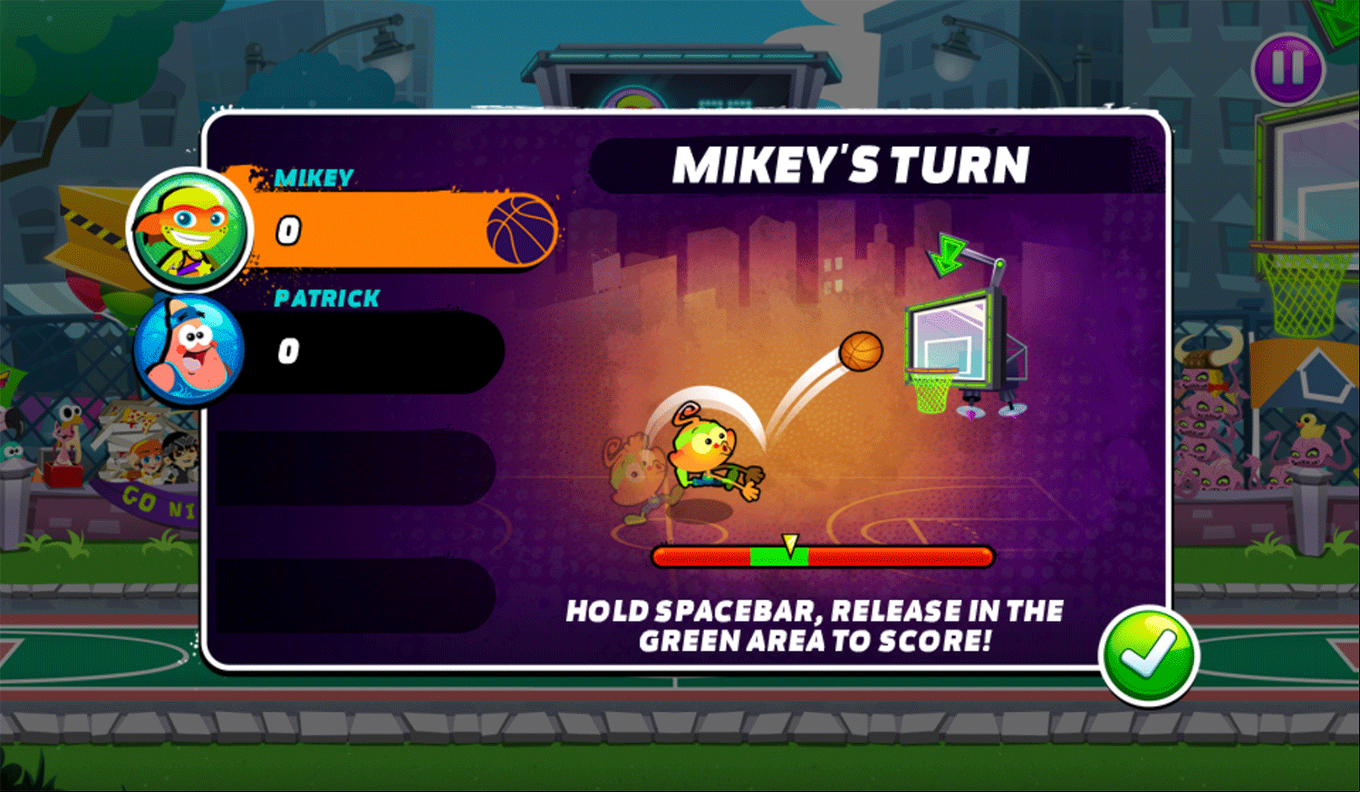 Nick Basketball Stars 2 How To Play 3 Point Shootout Screenshot.