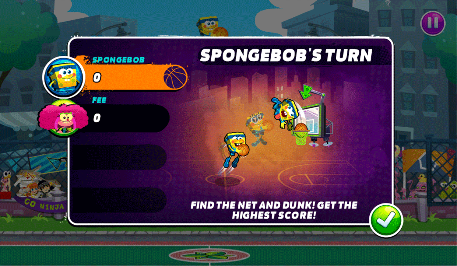 Nick Basketball Stars 2 How To Play Dunk Contest Screenshot.