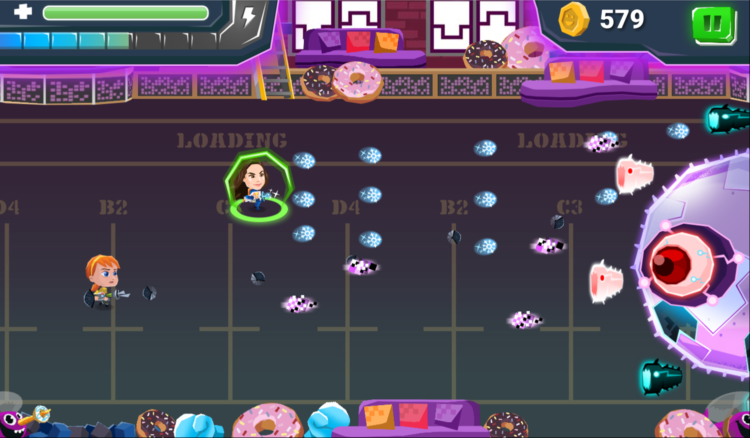 Nick Blaster Squad Game Final Boss Screenshot.