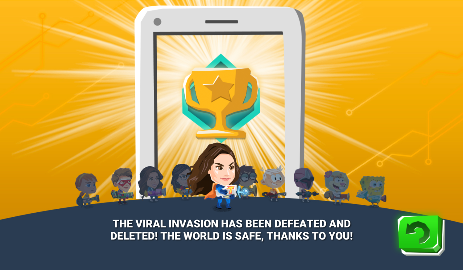 Nick Blaster Squad Game Beat Screen Screenshot.