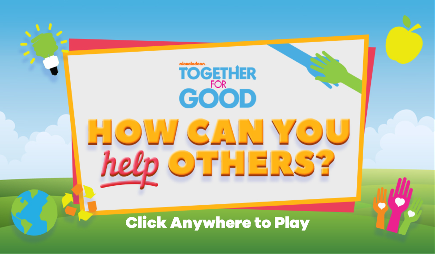 Nick How You Can Help Others Game Welcome Screen Screenshot.