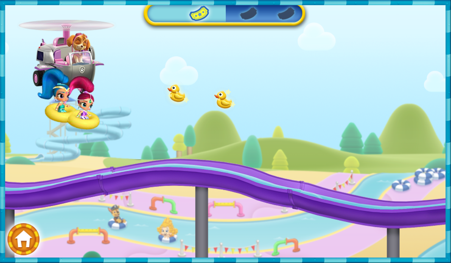 Nick Jr Water Park Shimmer and Shine Gameplay Screenshot.