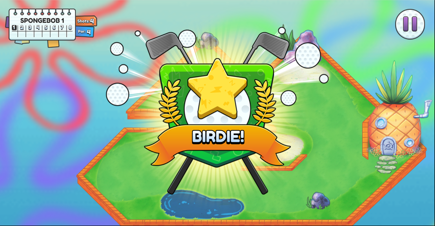 Nick Ultimate Mini Golf Universe Birdie Screenshot.
