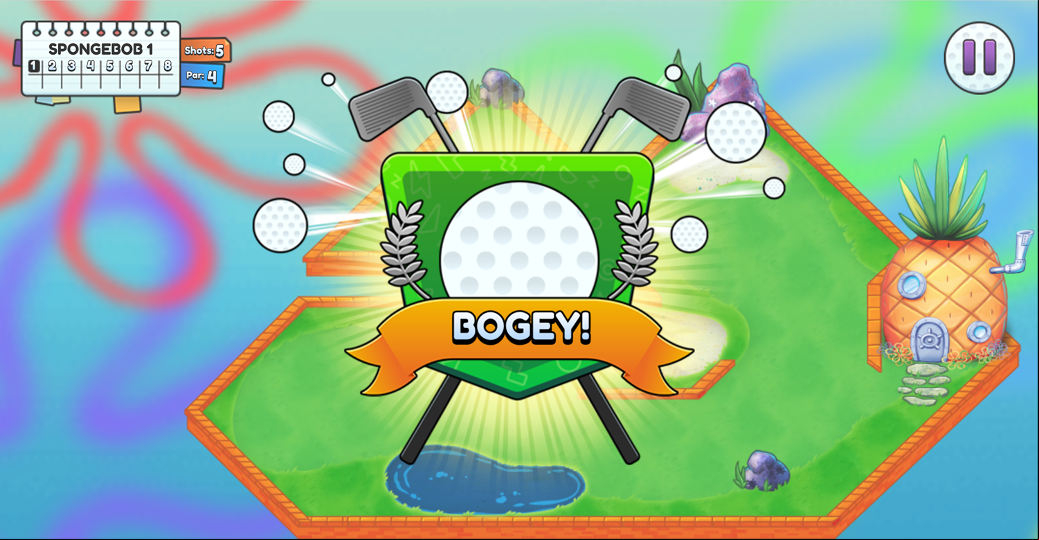 Nick Ultimate Mini Golf Universe Bogey Screenshot.