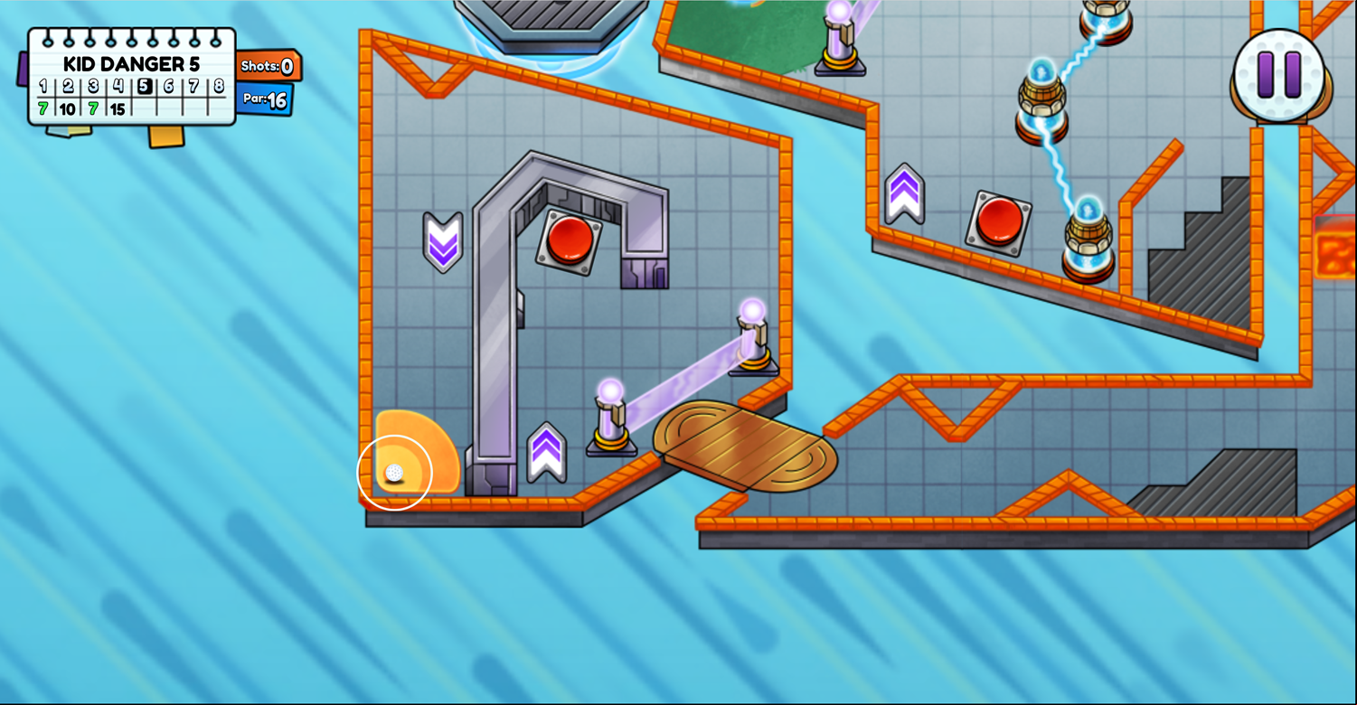 Nick Ultimate Mini Golf Universe Kid Danger Screenshot.