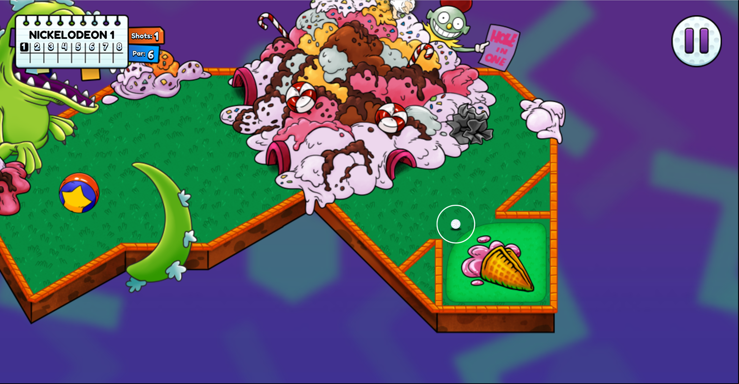 Nick Ultimate Mini Golf Universe Nickelodeon Level Screenshot.