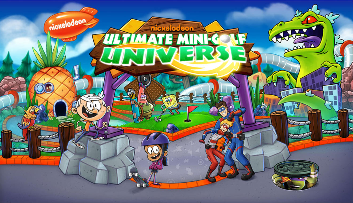 Nick Ultimate Mini Golf Universe Welcome Screen Screenshot.