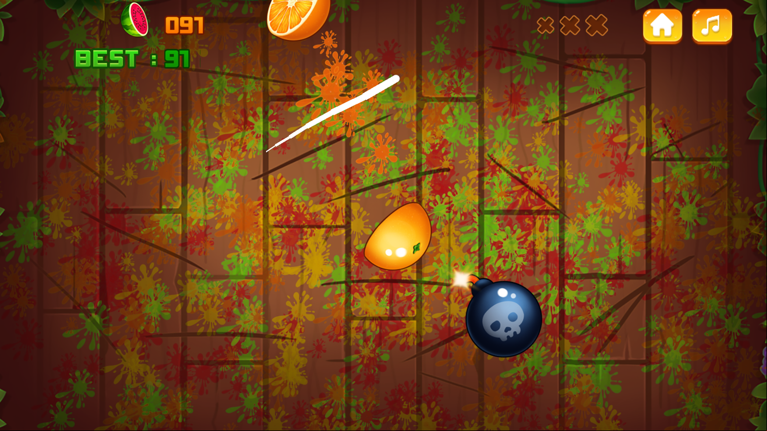 Ninja Fruit Slice Game Progress Screenshot.