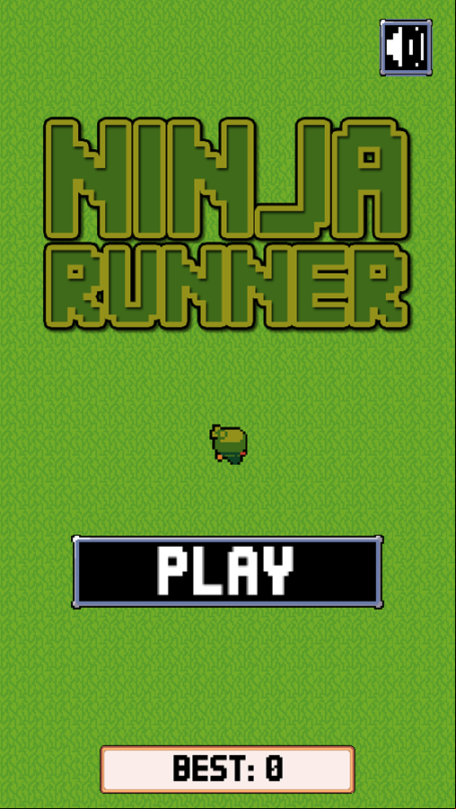 Ninja Runner Game Welcome Screen Screenshot.