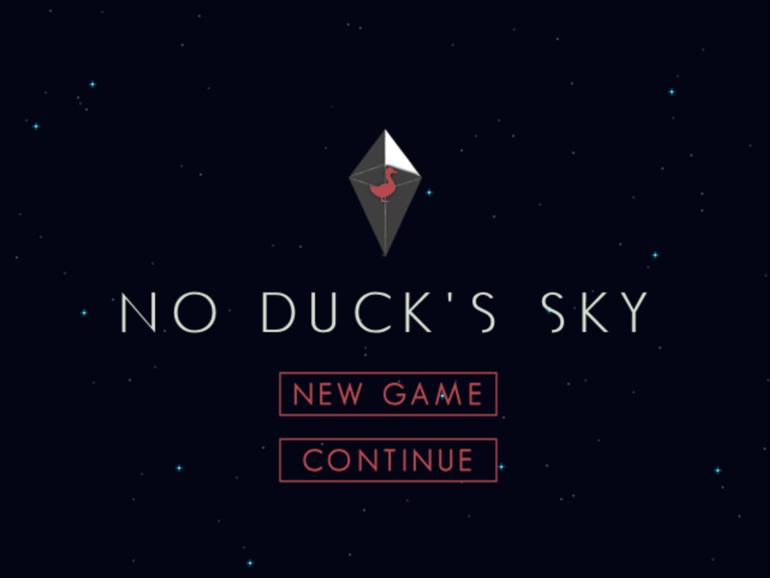 No Ducks Sky Game Welcome Screen Screenshot.