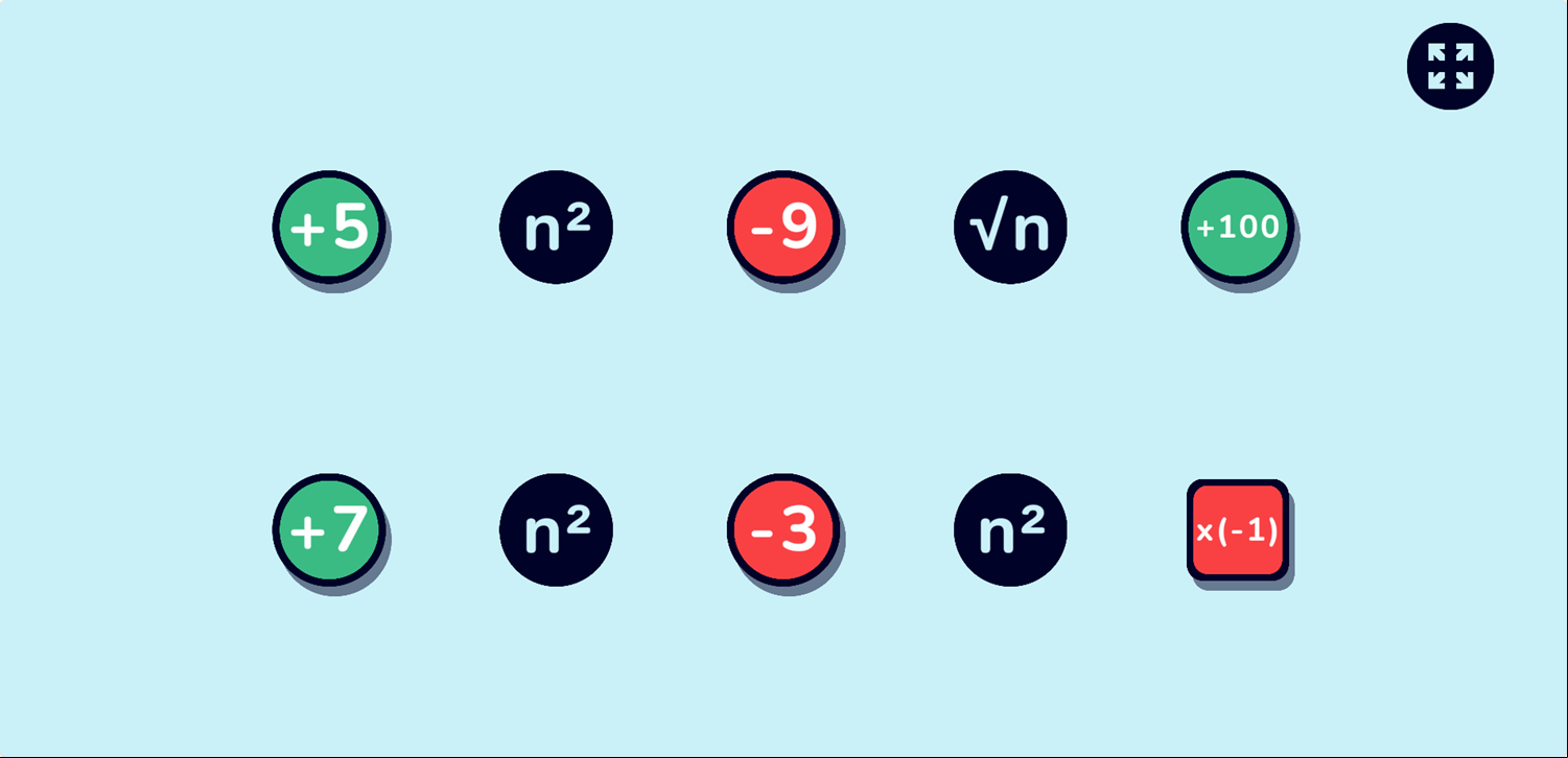Nullify Game Level With Squared and Square Root Functions Screenshot.