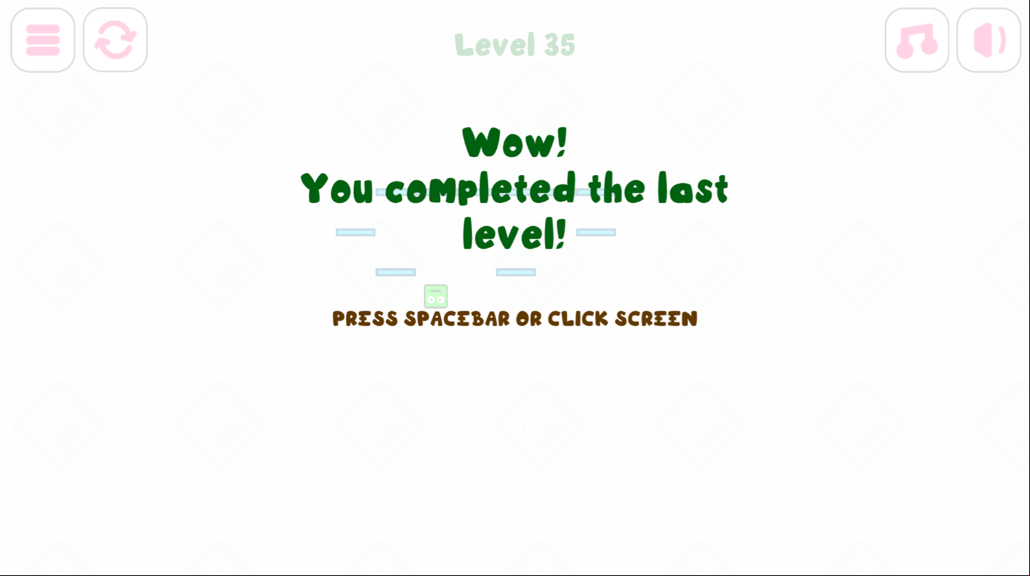 Number Jumping Game Complete Screen Screenshot.