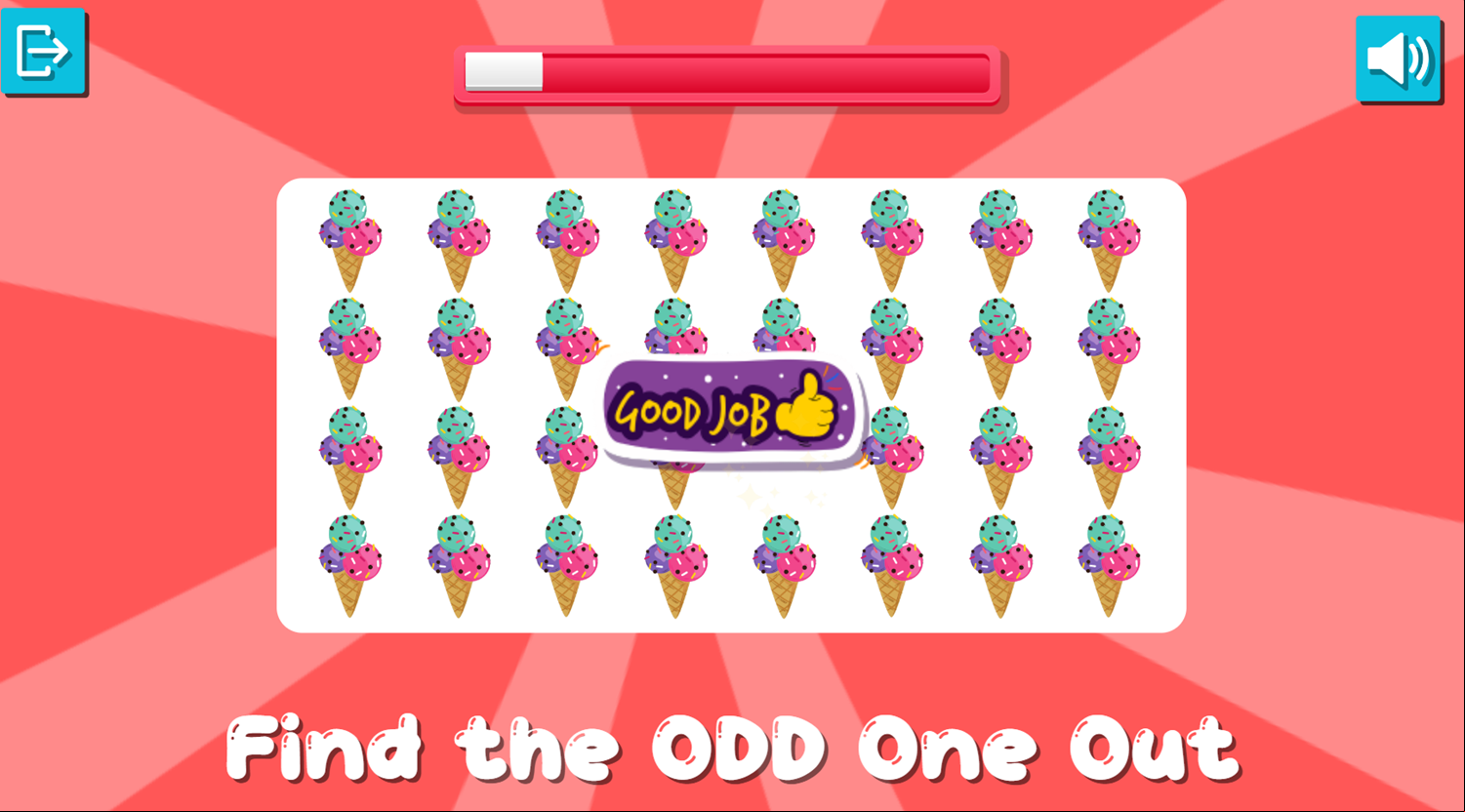 Odd One Out Game Play Screenshot.