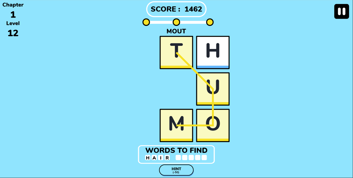 OMG Word Genius Gameplay Screenshot.