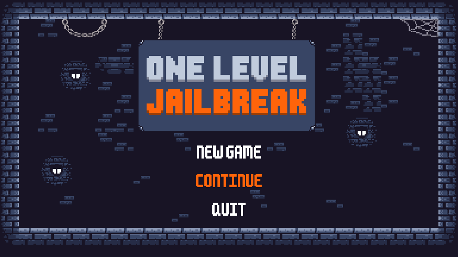 One Level Jailbreak Game Welcome Screen Screenshot.