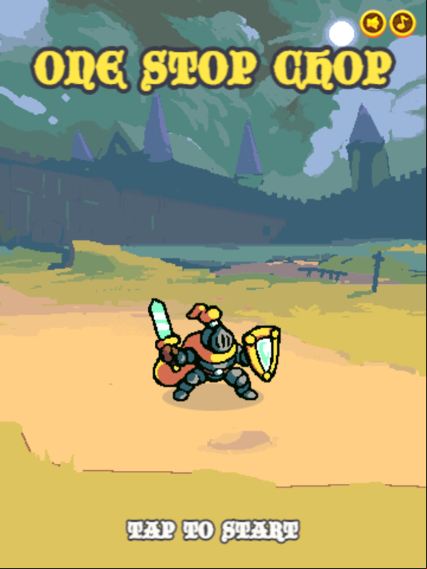 One Stop Chop Game Welcome Screen Screenshot.