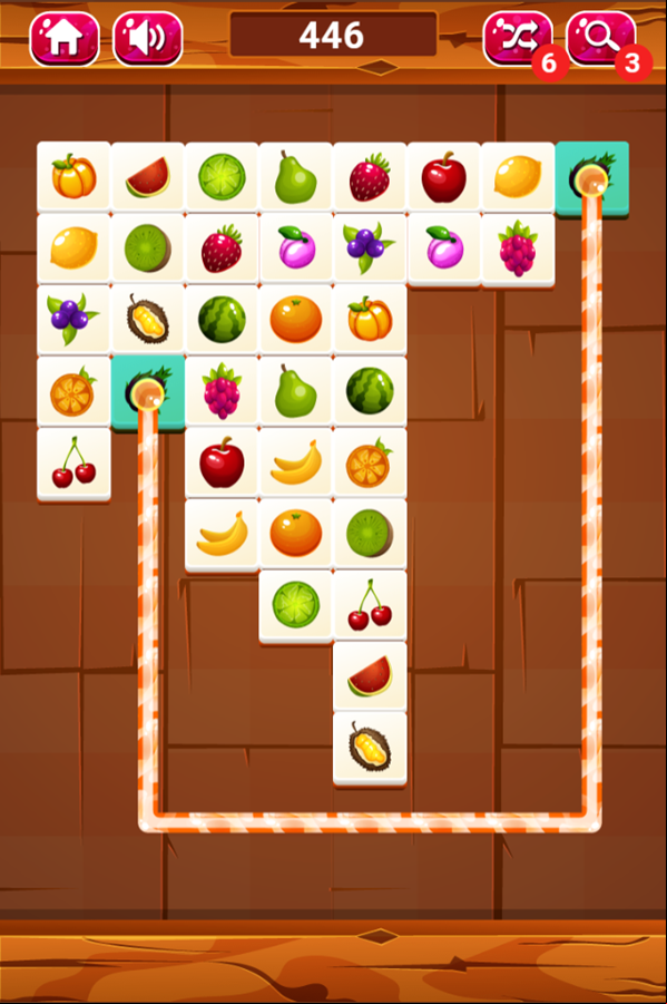 Onet Fruit Classic Game Progress Screenshot.