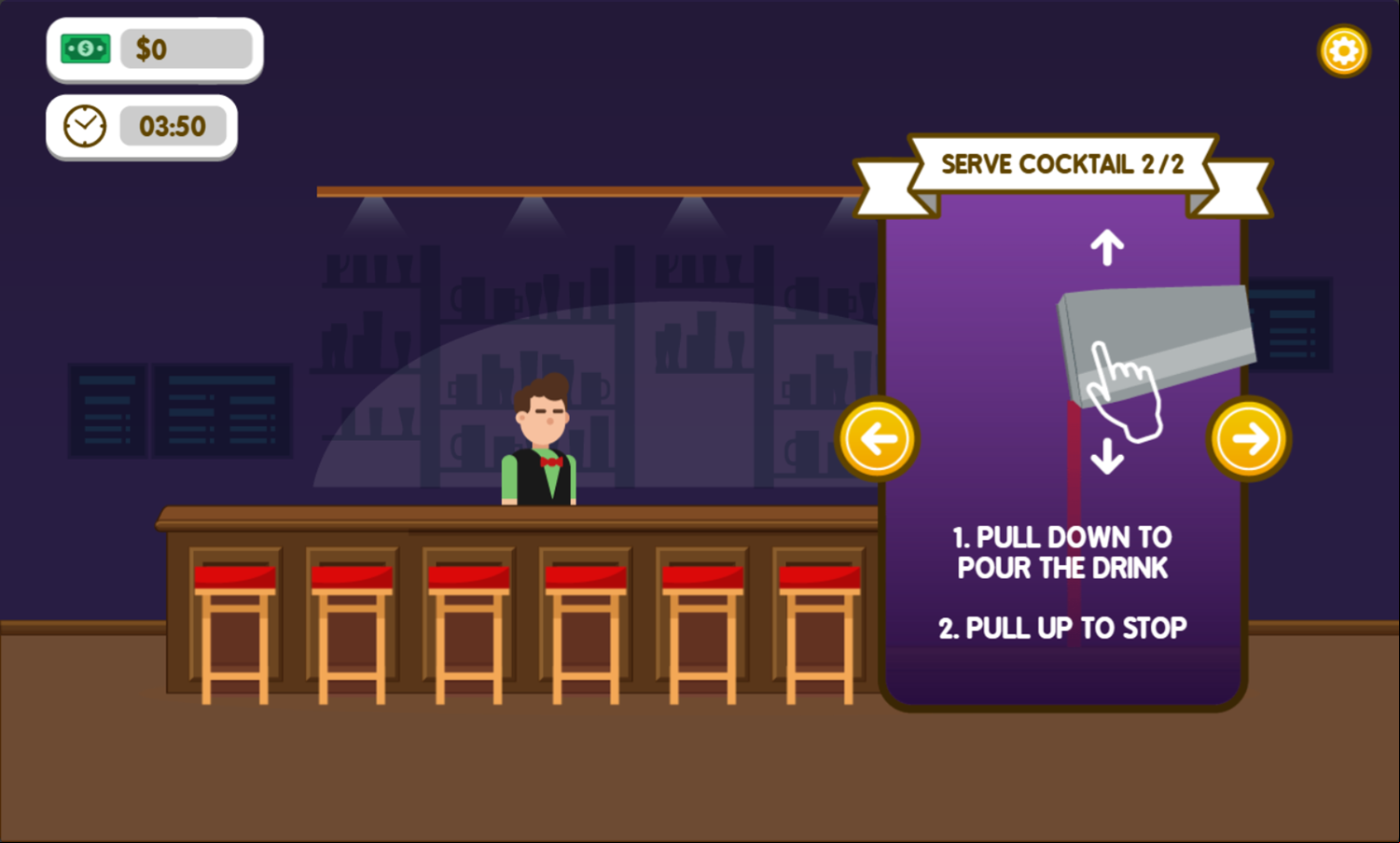 Open Bar Game How To Serve Cocktail Screenshot.