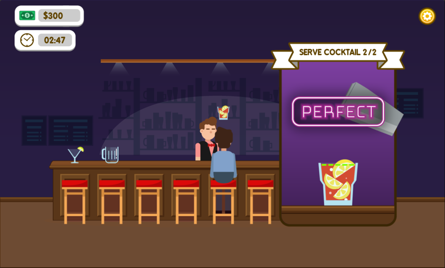 Open Bar Game Perfect Cocktail Screenshot.