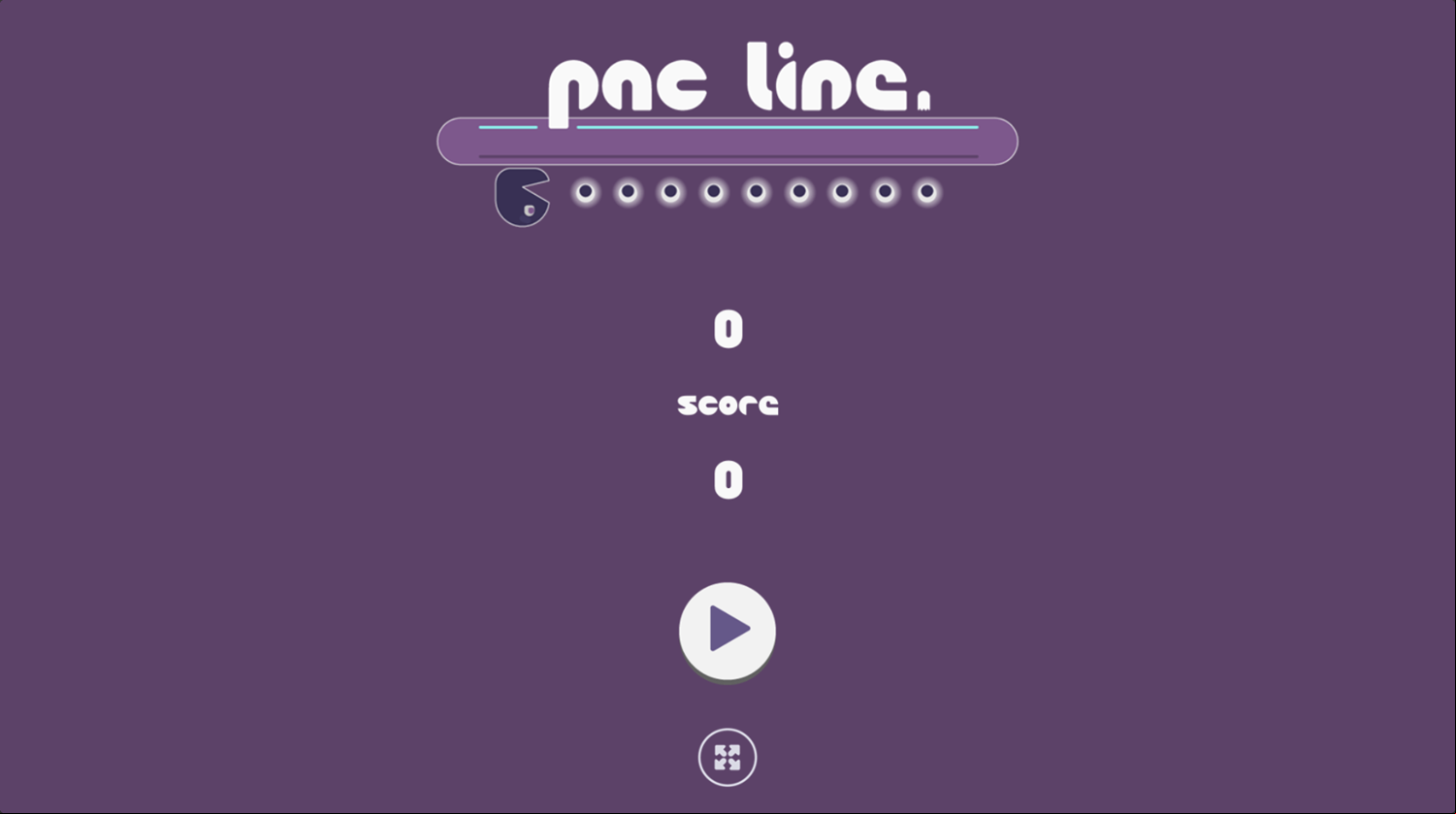 Pac Line Game Welcome Screen Screenshot.