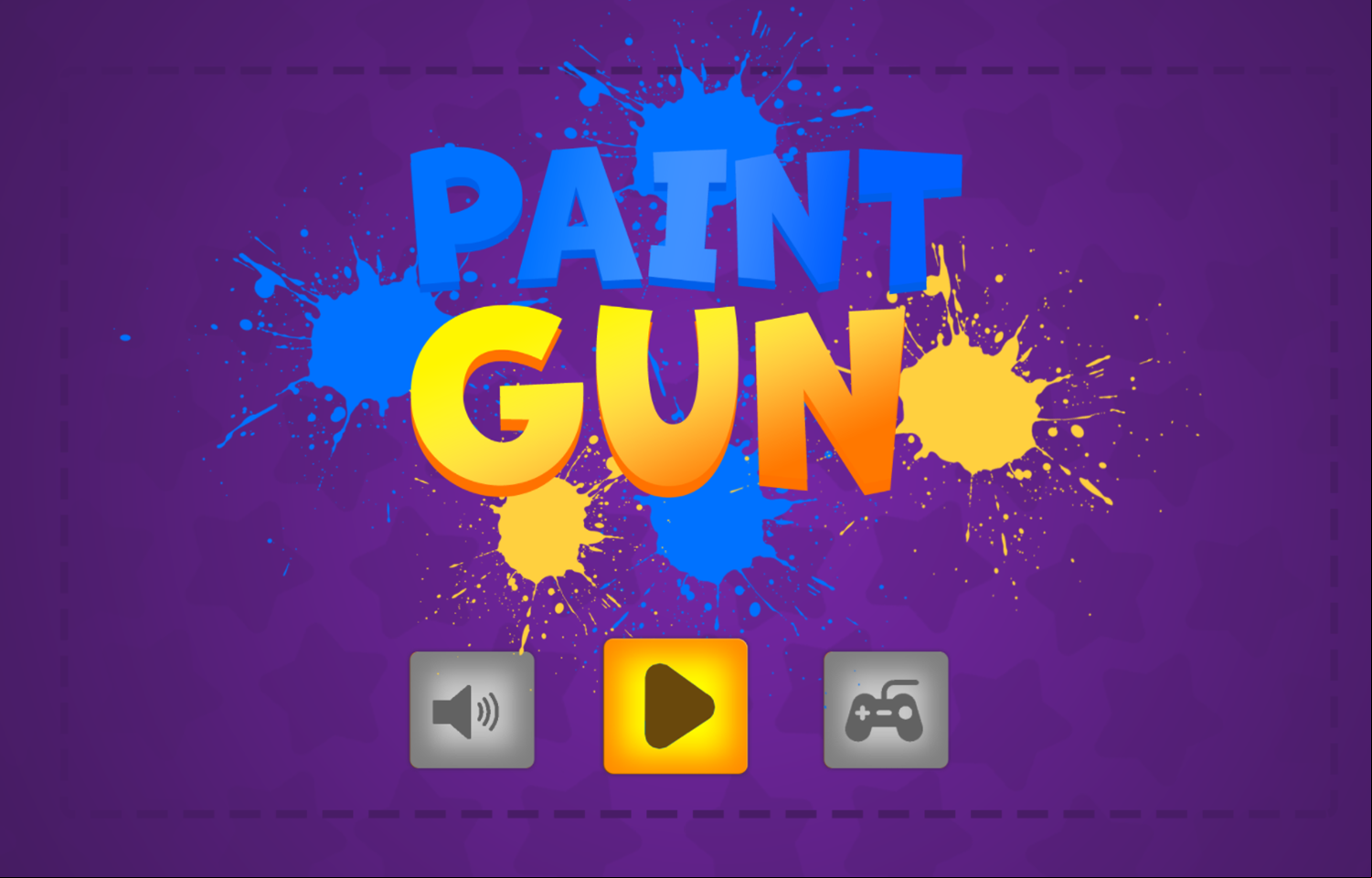 Paint Gun Game Welcome Screen Screenshot.